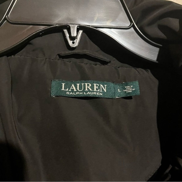 Lauren Ralph Lauren Jacket Women Size L Black Rain Coat Hood Zip Adjustable - Picture 4 of 11